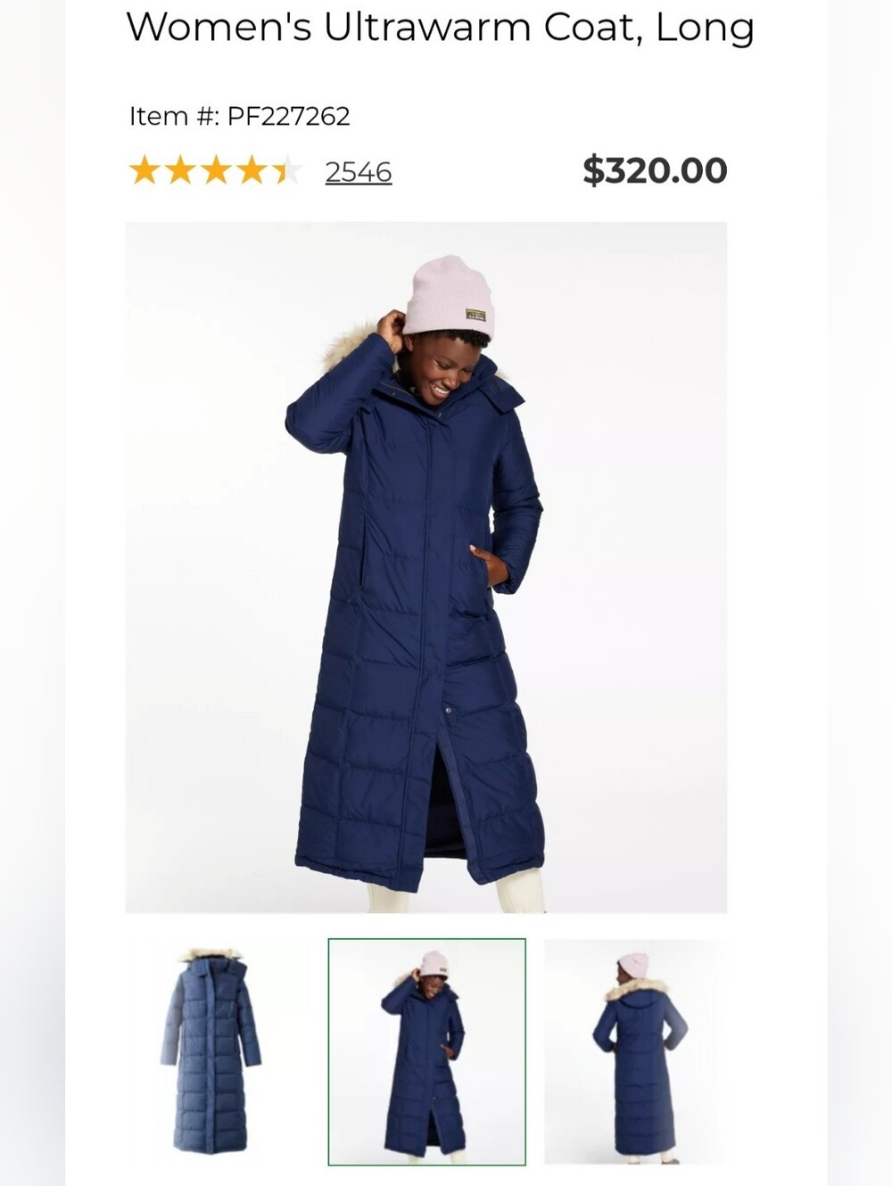 L.L. Bean Long Hooded Puffer Coat in Light Blue - Picture 10 of 10
